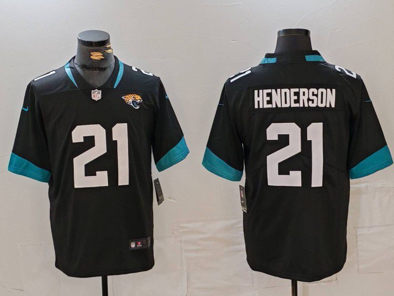 Men Jacksonville Jaguars 21 Henderson Black 2024 Nike Vapor Limited NFL Jersey